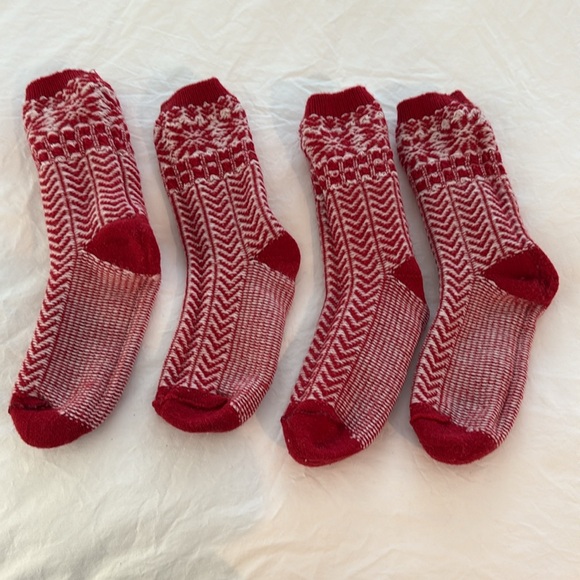 Red and white Patterned JCrew wool Socks - Picture 5 of 6